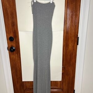 SKIMS Gray Ribbed Maxi Dress M NWOT